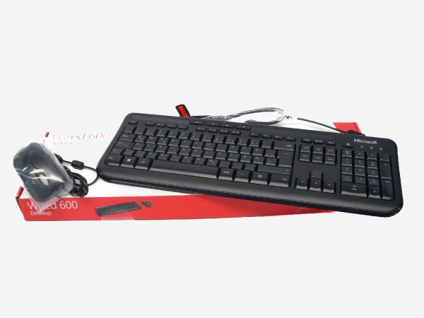 Microsoft Wired Desktop 600 / Tastatur-Maus-Set / Schwarz