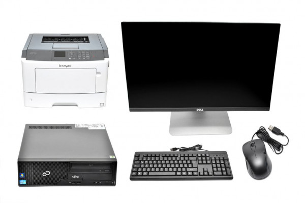Komplettset - FSC E500 E85+ inkl. Dell U2415B, Drucker, Maus + Tastatur
